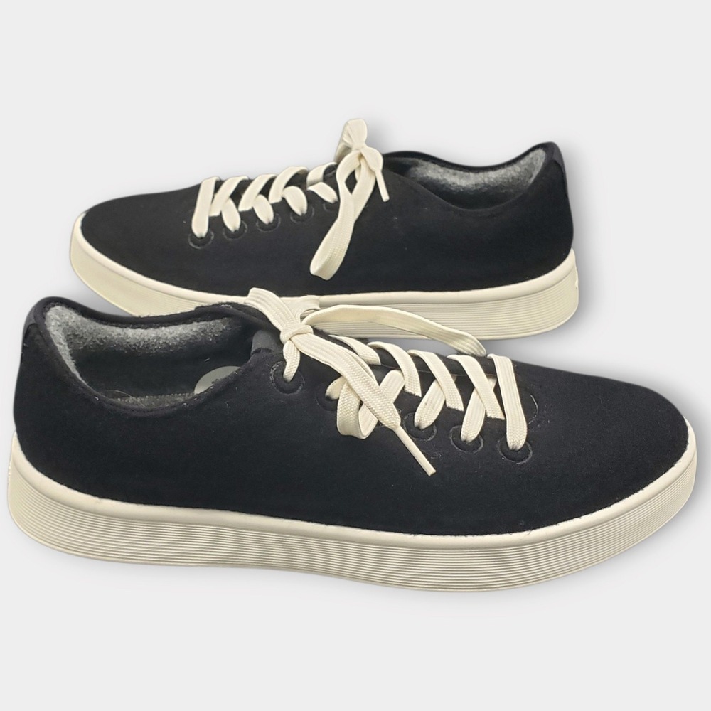 Allbirds Wool Cruiser Natural Black White Sole Sneakers Womens Size 9 Low Top